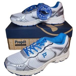 Propet White And Royal Blue Sneakers